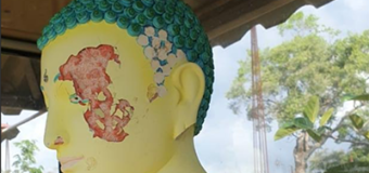 Tamil Extremists damage Buddha Statues in University of Jaffna