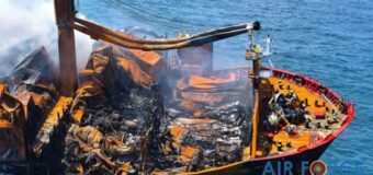 Container ship fire produces ecological catastrophe in Sri Lanka