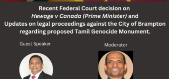 New Developments in the fight against the purported Tamil genocide