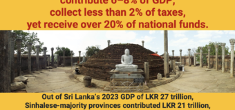 Sri Lanka’s Economy is sustained by Sinhala Taxpayers: Without them, Sri Lanka stops – thank Sinhalese without demanding separatism